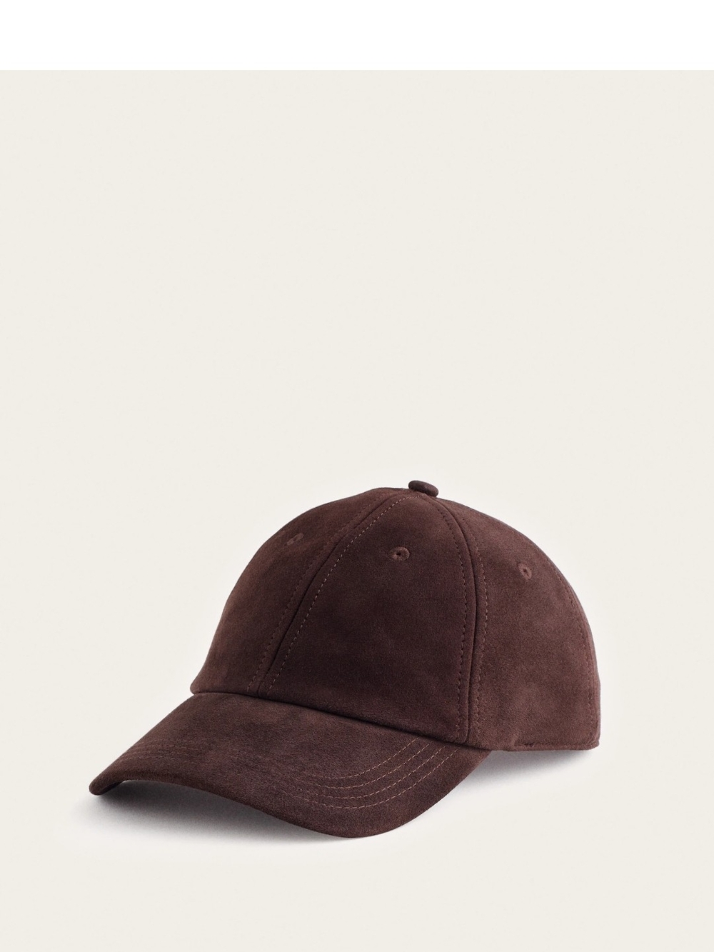 Madewell Suede Baseball Hat In Dark Carob with Leather Adjustable Strap